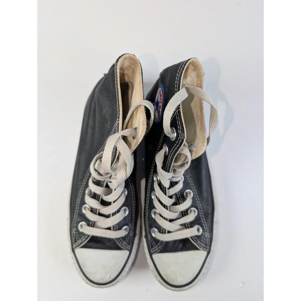 Converse Chuck Taylor All Star Leather High Top Black Men 4 Women 6 - Picture 8 of 13